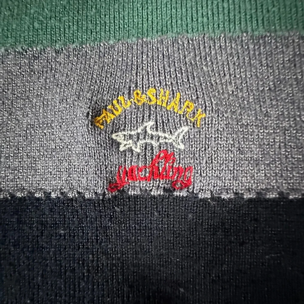 Paul‎ & Shark Yachting Quarter Zip Sweater Mens Medium Multicolor Striped Wool